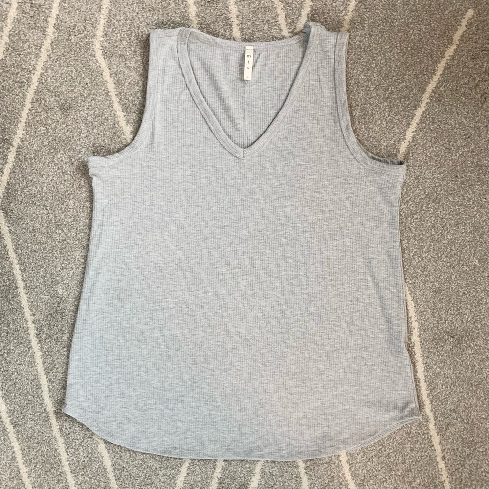 mts Gray Ribbed Maternity Tank Top Wife Beater